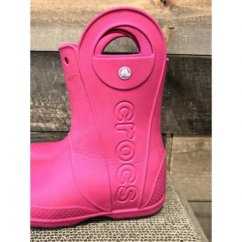 Children's Crocs Handle it Rain Boots Pink Kids' Size 1 (J1)‎